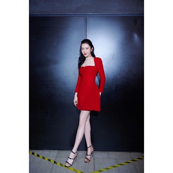 Đầm xòe thiết kế cao cấp tay dài form cực tôn dáng