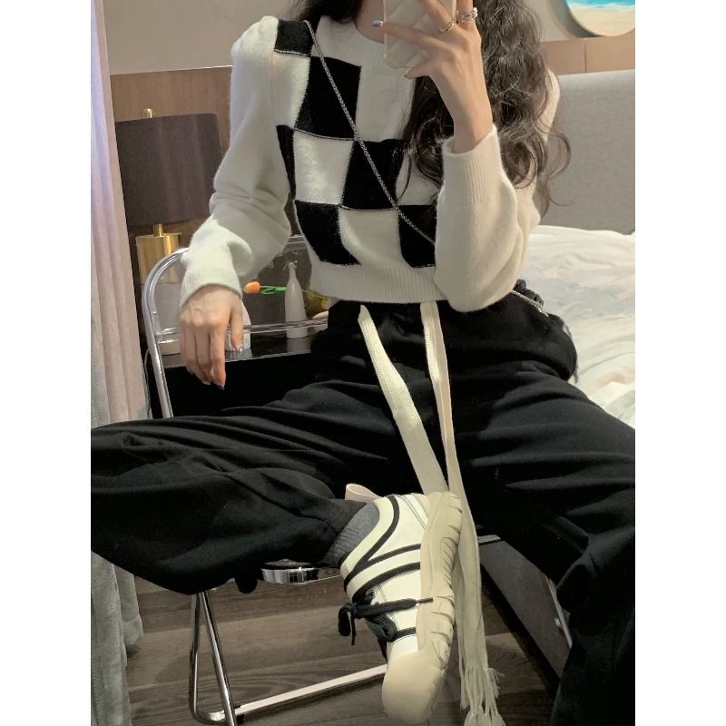 Áo sweater tay dài dáng rộng thiết kế mới thời trang phong cách Hàn Quốc cho nữ