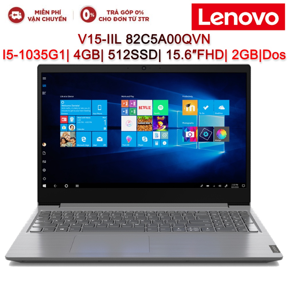 Laptop LENOVO V15-IIL 82C5A00QVN I5-1035G1| 4GB| 512SSD| 15.6″FHD| VGA 2GB| Dos