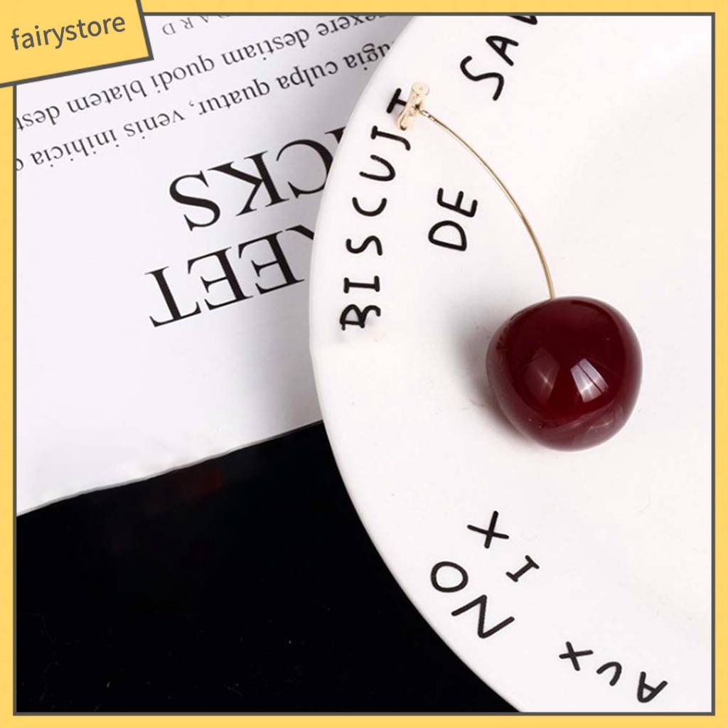 Khuyên tai hình quả cherry bằng hợp kim thời trang