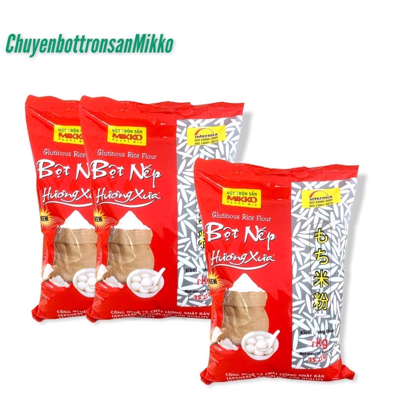 Bột nếp 1kg.Bột Trộn Sẵn Mikko Hương Xưa.Mềm Dẻo.Thơm Ngon