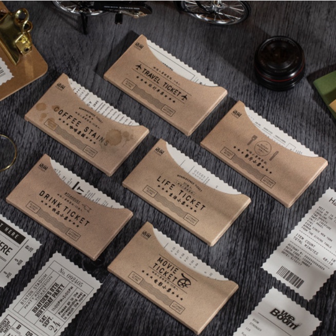 Bộ 50 miếng giấy note giấy ghi chú mẫu memory ticket hóa đơn hàng ngày