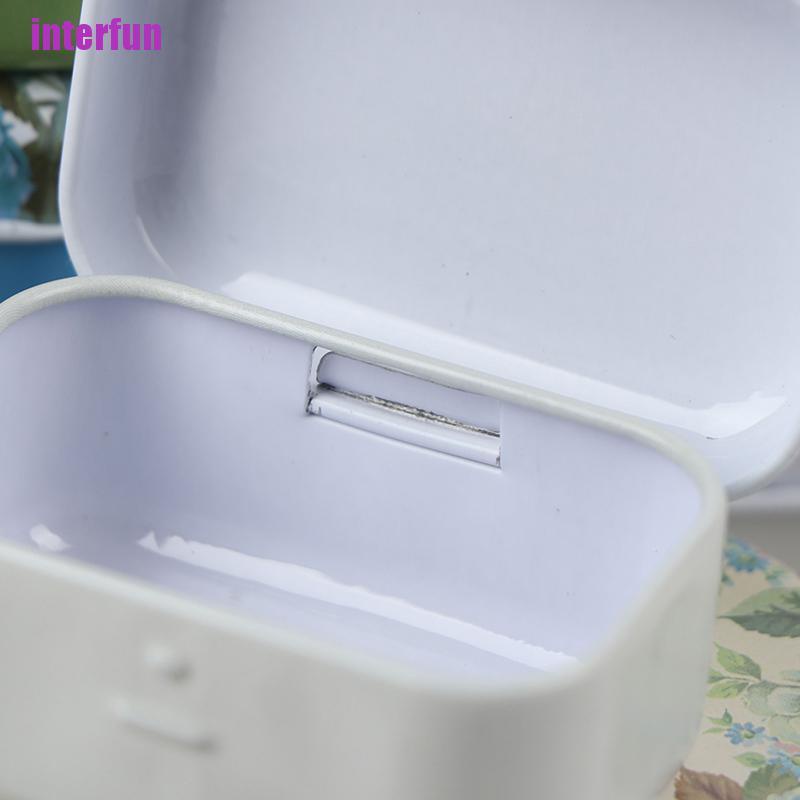 Hộp lưu trữ mini bằng sắt tây hình chữ nhật họa tiết hoa đa năng tiện dụng