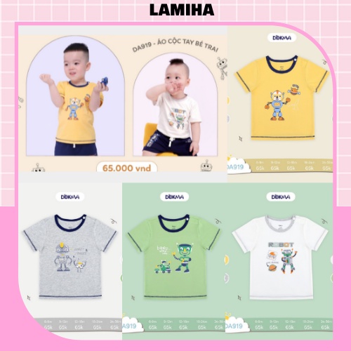 Áo thun Dokma cộc tay mùa hè cho bé trai 6- 36 tháng sale DA919 Lamiha
