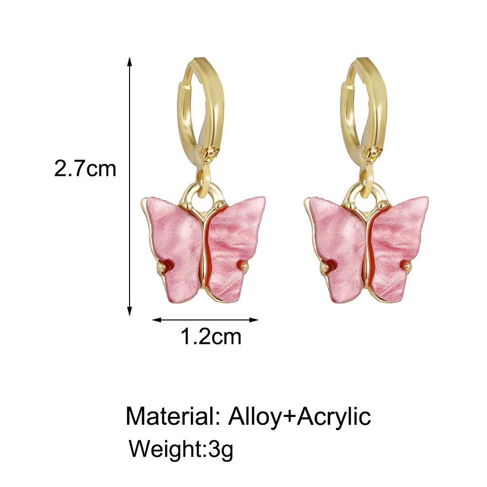 Ifyou Korean New Women Earrings Fashion Colorful Acrylic Butterfly Earrings Sweet Earring Accessories Wholesale