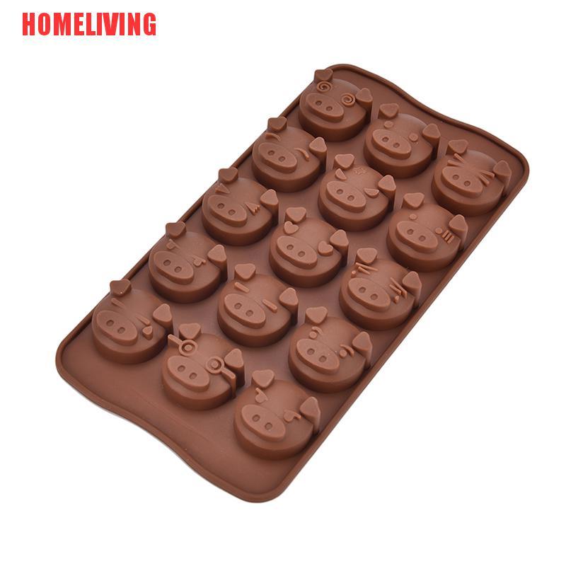 Khuôn Silicone Tạo Hình Làm Bánh Kẹo Hình Chú Heo DIY