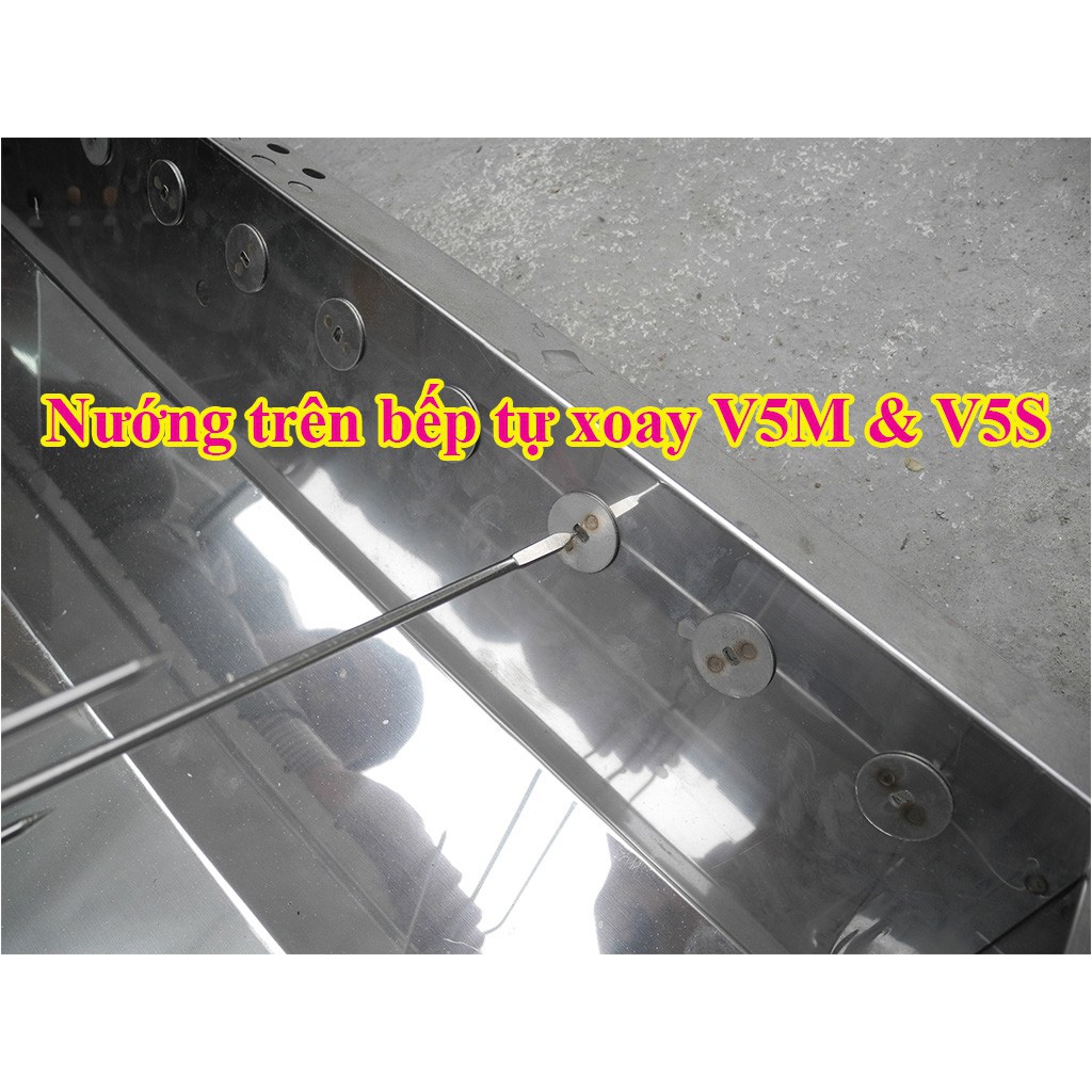 Xiên đinh ba TopV 42cm, phù hợp bếp TopV V5M và V5S, xiên nướng gà vịt cá, Inox cao cấp, không gỉ, xiên nướng siêu bền