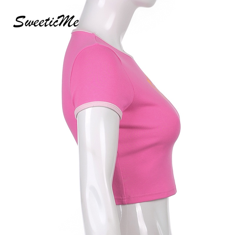 Áo Thun Cổ Tròn Tay Ngắn In Hoa Sweeticme 2021 | BigBuy360 - bigbuy360.vn