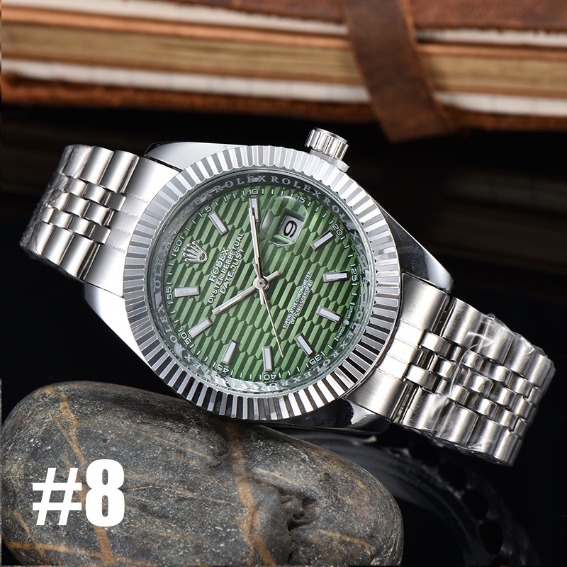 Đồng Hồ Quartz Nam Hiển Thị Ngày Dây Thép Sang Trọng