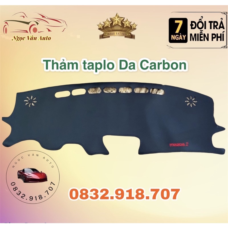 Thảm Taplo Da Mazda 2 2015 - 2021 Da carbon cao cấp