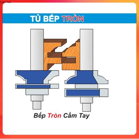 MŨI ĐỐ CỬA BẾP TRÒN - MŨI PHAY GỖ ĐÁNH TỦ BẾP CHỈ TRÒN