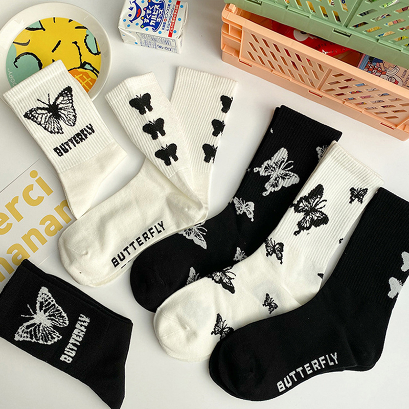 Tất Cotton Thoáng Khí In Họa Tiết Hoạt Hình Dễ Thương