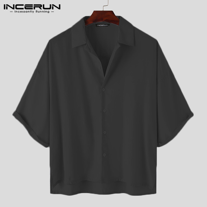 Áo Sơ Mi INCERUN Tay Lửng Thời Trang Dành Cho Nam | BigBuy360 - bigbuy360.vn