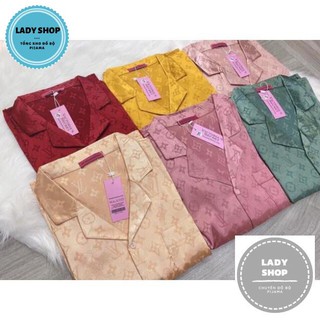 [Siêu Hot] Bộ đồ Pijama lụa💖Bộ lụa gấm cộc-đùi hoạ tiết Li-vi cao cấp [hàng chuẩn kèm Video+ảnh thật]