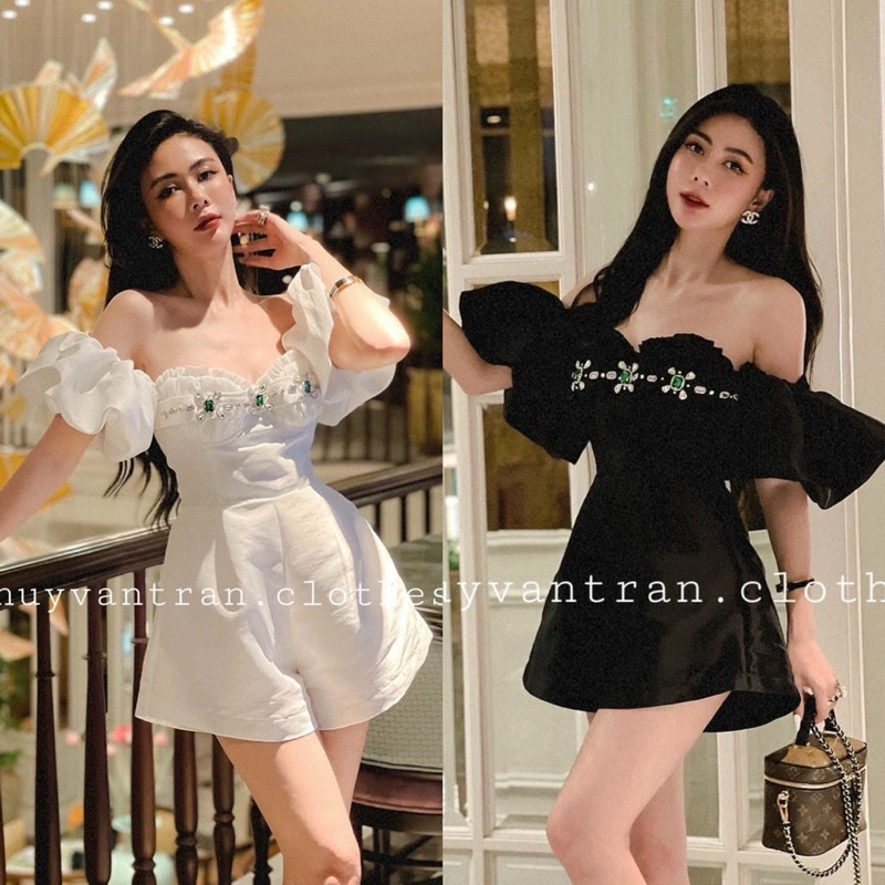 JUMPSUIT BẸT VAI ĐÍNH ĐÁ
