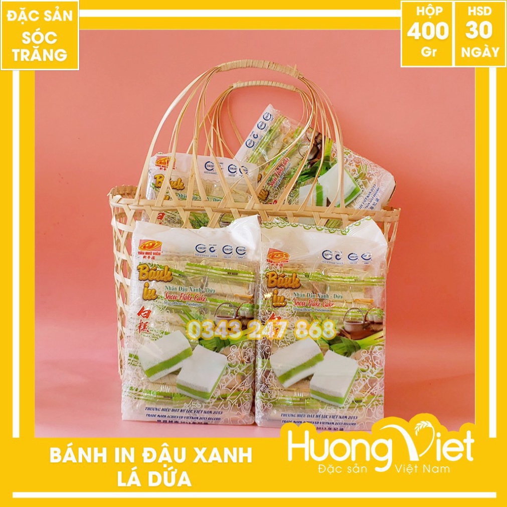 JFHD Bánh in đậu xanh lá dứa Tân Huê Viên túi 10 bánh 25 YC34