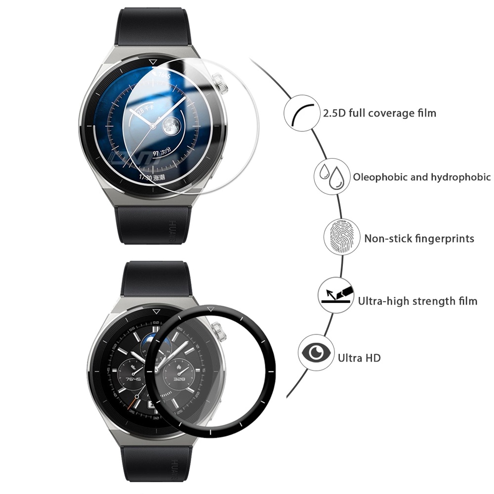 Kính Cường Lực 3D Bảo Vệ Toàn Màn Hình Cho Đồng Hồ Huawei watch GT 3 Pro 43mm 46mm