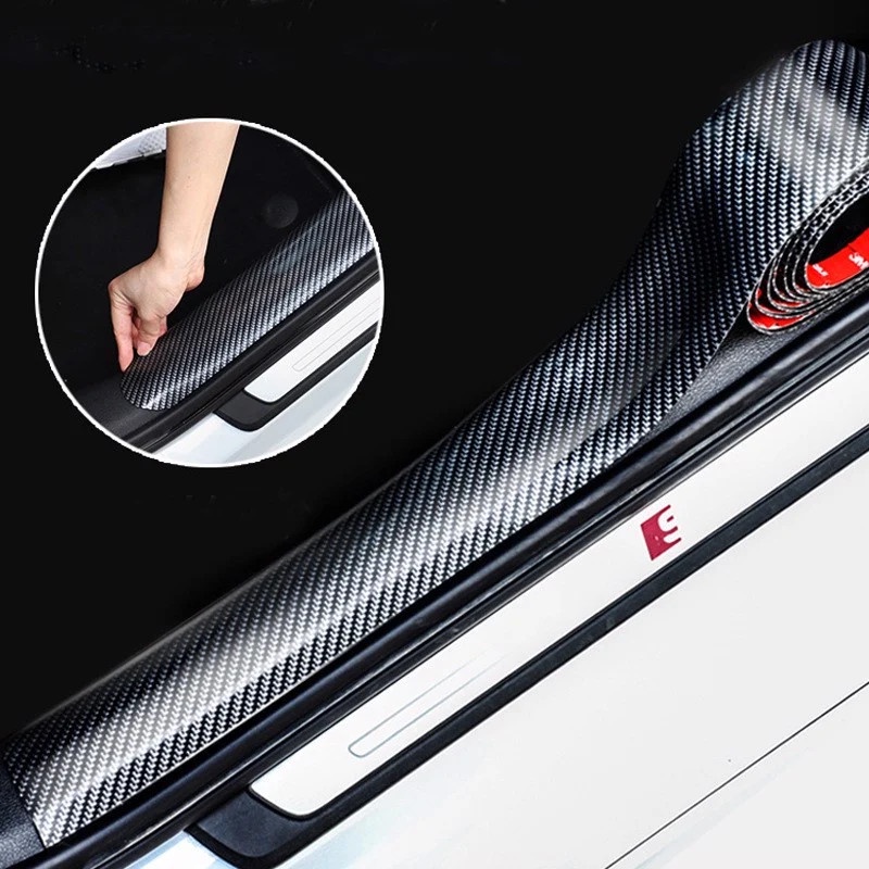 Cuộn 5m nẹp carbon bản 5cm, bản 7cm trang trí chống trầy xước ô tô.