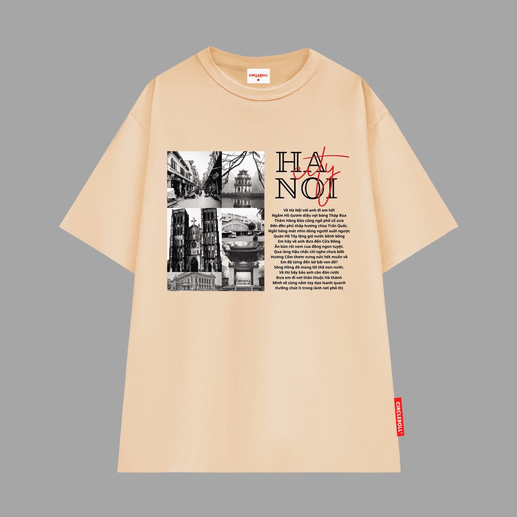 Áo Thun Unisex Localbrand Circleboll Forrm Rộng Hanoi - City Of Heritages Dành Cho Nam Nữ