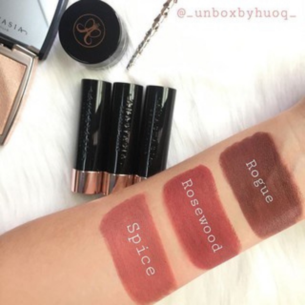 Son thỏi lì Anastasia Beverly Hills Matte Lipstick (Rosewood / Ruby / Spice / Rogue)