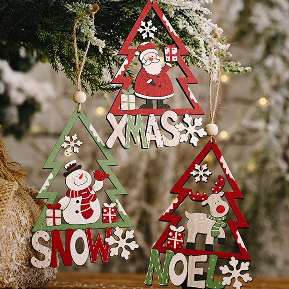 Phụ Kiện Treo Trang Trí Giáng Sinh / Năm Mới Bằng Gỗ DIY