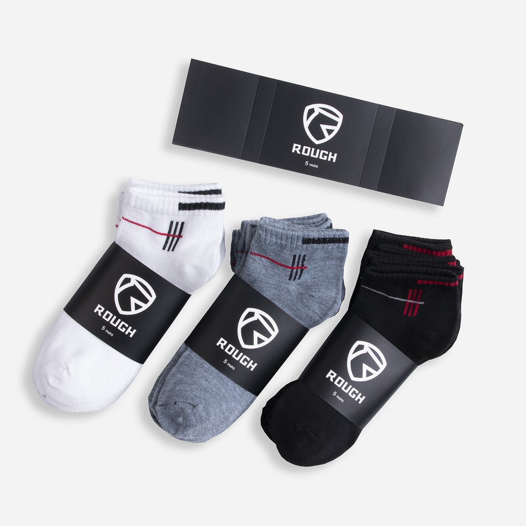 COMBO 5 Đôi Tất Trơn Unisex Nam Nữ Cổ Ngắn ROUGH Màu Vintage Hàn Quốc 10 màu