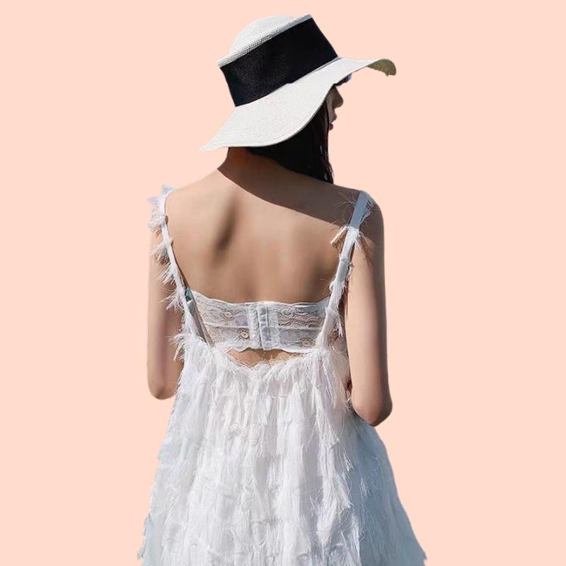 Áo Bra Ren Quây Ngang Mút Mỏng Có Thể Tháo Rời, Áo Lót Ren Cài Sau Phối Đàm Váy Hở Vai - 088