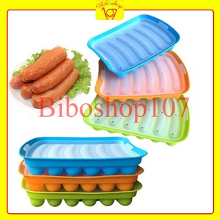 Khuôn silicon làm xúc xích, thạch, rau câu 6 ô hình xúc xích