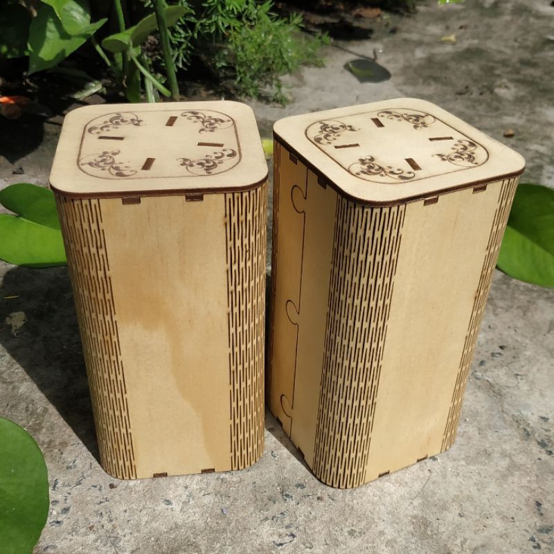 Hộp Gỗ Vuông 8x8x15- Khắc tên logo miễn phí theo yêu cầu