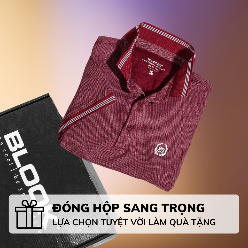 [Mã BMBAU50 giảm 7% đơn 99K] Áo Polo nam Premium BLOOK chất vải thun dệt sợi dày dặ màu ĐỎ mã 23570 (HÌNH THẬT)