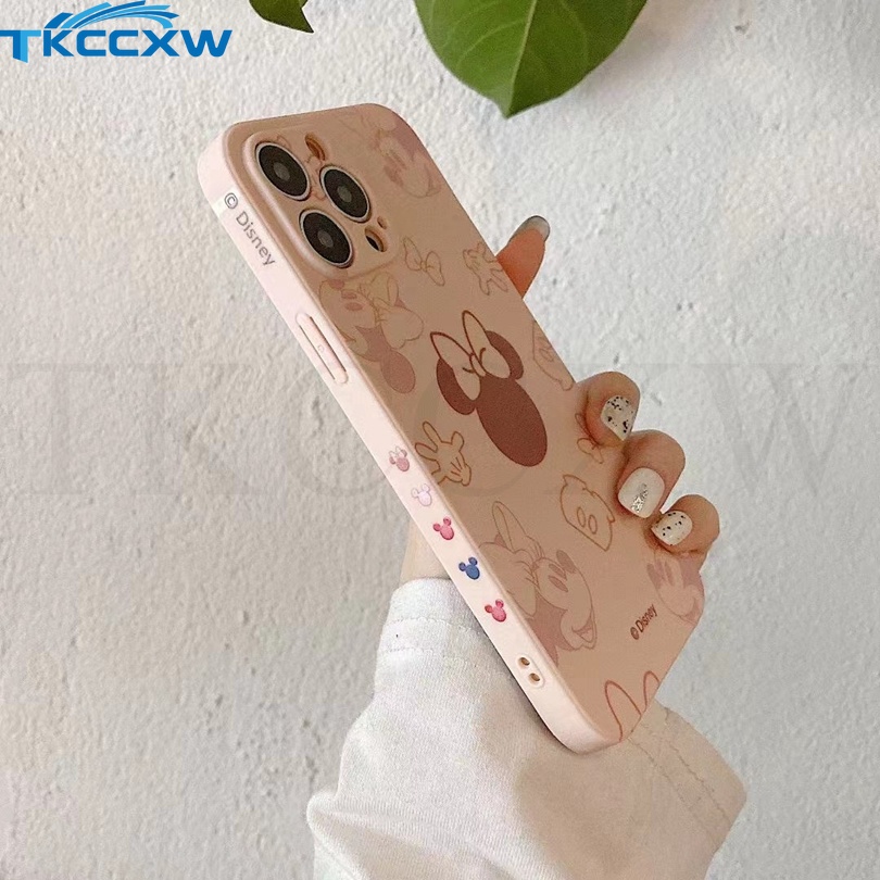 Ốp Điện Thoại TPU Viền Silicon Hình Mickey Minnie Cho iPhone 12 13 Mini 13 12 11 Pro MAX XS MAX XR X 7 8 6 6S Plus SE 2020