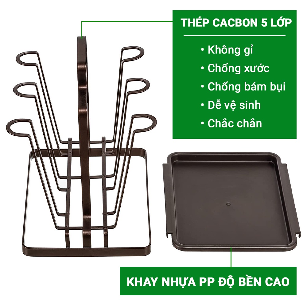 Khay úp cốc úp ly có khay hứng nước LABI VN LB057