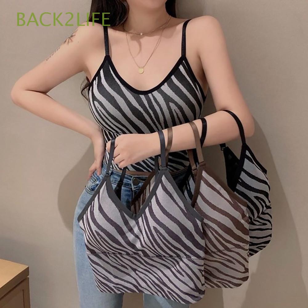 Áo Ba Lỗ Họa Tiết Kẻ Sọc Nhiều Màu Gợi Cảm Cho Nữ Back2Life