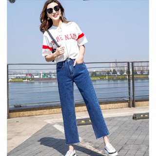 Quần Jean Dài Lưng Cao Dáng Ôm Thời Trang Xuân Thu Cá Tính Cho Nữ