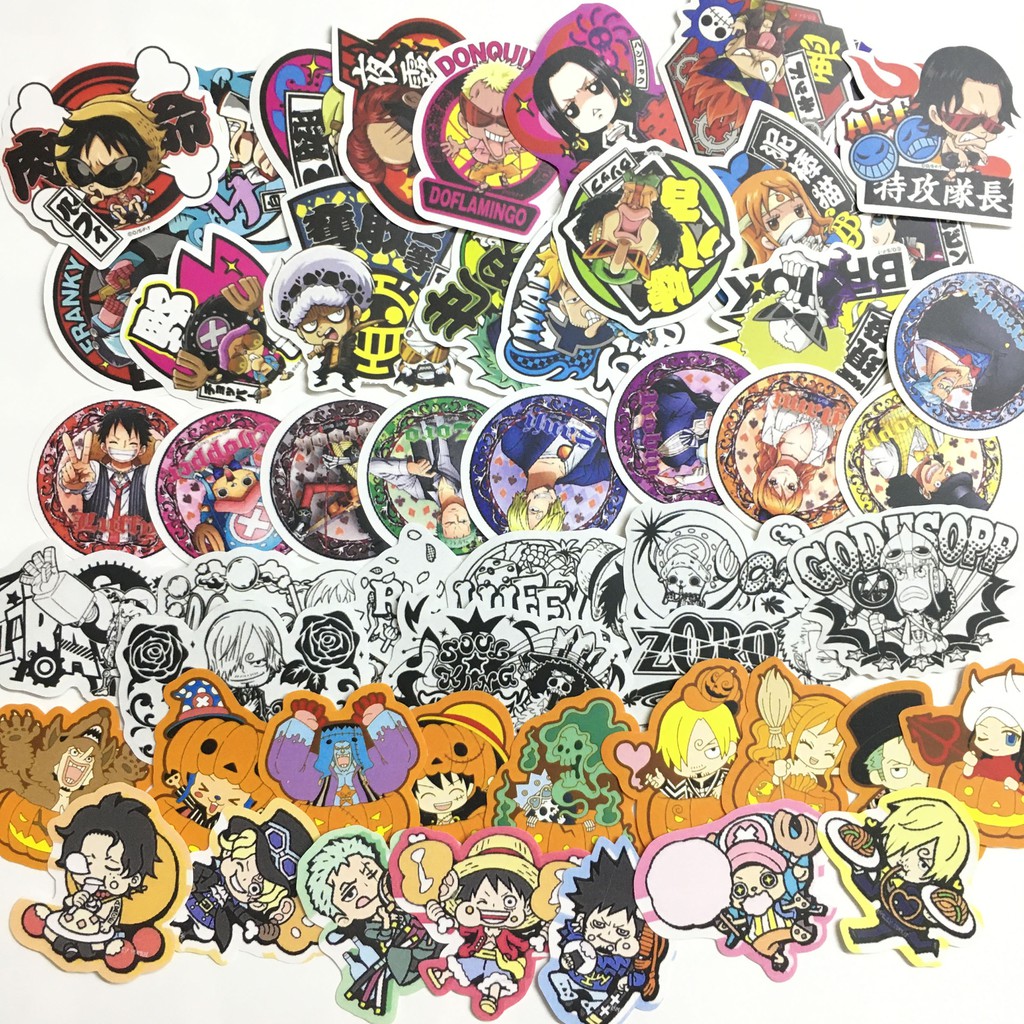 Sticker full Onepiece set hơn 200 hình dán trang trí planer, scrapbook,.. size nhỏ 3-5cm