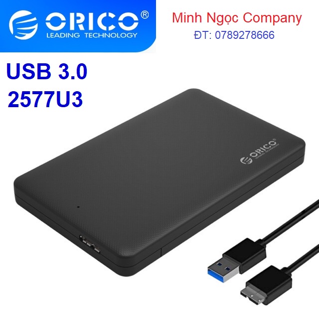 Box ổ cứng 2.5'' Orico 2577U3 Sata 3.0 - Dùng cho HDD, SSD - Hàng Chính Hãng Bảo Hành 12 Tháng