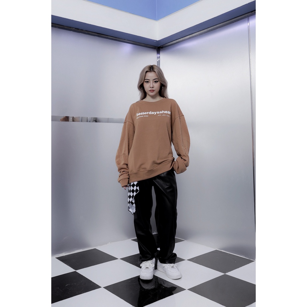 Áo Sweater Form Rộng Mùa Đông Sweater Betterdaysahead Gonz - Màu Nâu | BigBuy360 - bigbuy360.vn