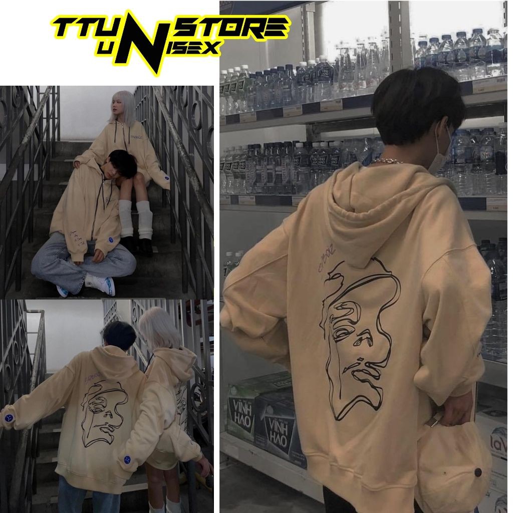 Hoodie SADBOIZ Vintage Sadstory Nam Nữ, Áo Khoác Nỉ Sad Story Màu Cream Limited Full Tag Logo Mặt Buồn TUN STORE UNISEX