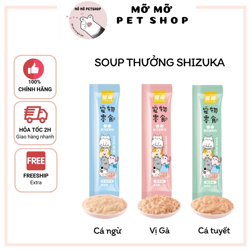 Súp Thưởng SHIZUKA thơm ngon, bổ dưỡng, giá rẻ cho Mèo - thanh 15g