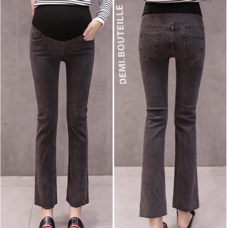 Sẵn hàng🤰quần jean bầu ống loe co giãn siêu đẹp