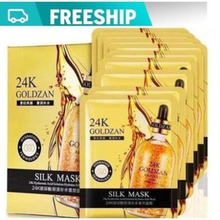 Combo 10 Miếng Mặt Nạ Vàng Giữ Ẩm và Trắng Da 24K GoldZan - Chính Hãng