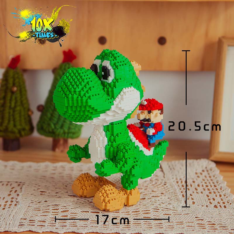 (33cm ) mô hình lắp ráp 3d Khủng long mario dễ thương quà tặng sinh nhật trẻ em, quà tặng bạn trai bạn gái 10xtimes