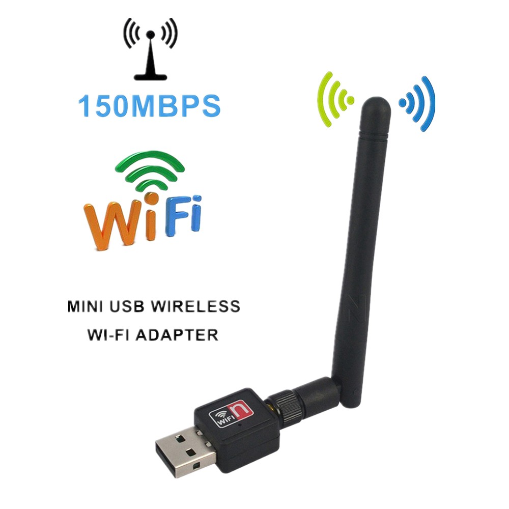 Bộ thu mạng không dây Mini Ethernet kết nối USB Wifi 150Mbps MT7601 với ăng ten | BigBuy360 - bigbuy360.vn
