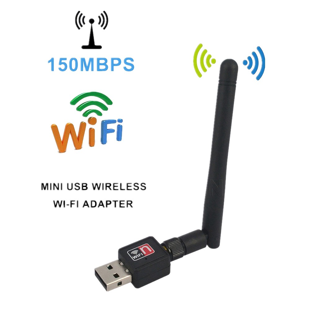 Bộ thu mạng không dây Mini Ethernet kết nối USB Wifi 150Mbps MT7601 với ăng ten