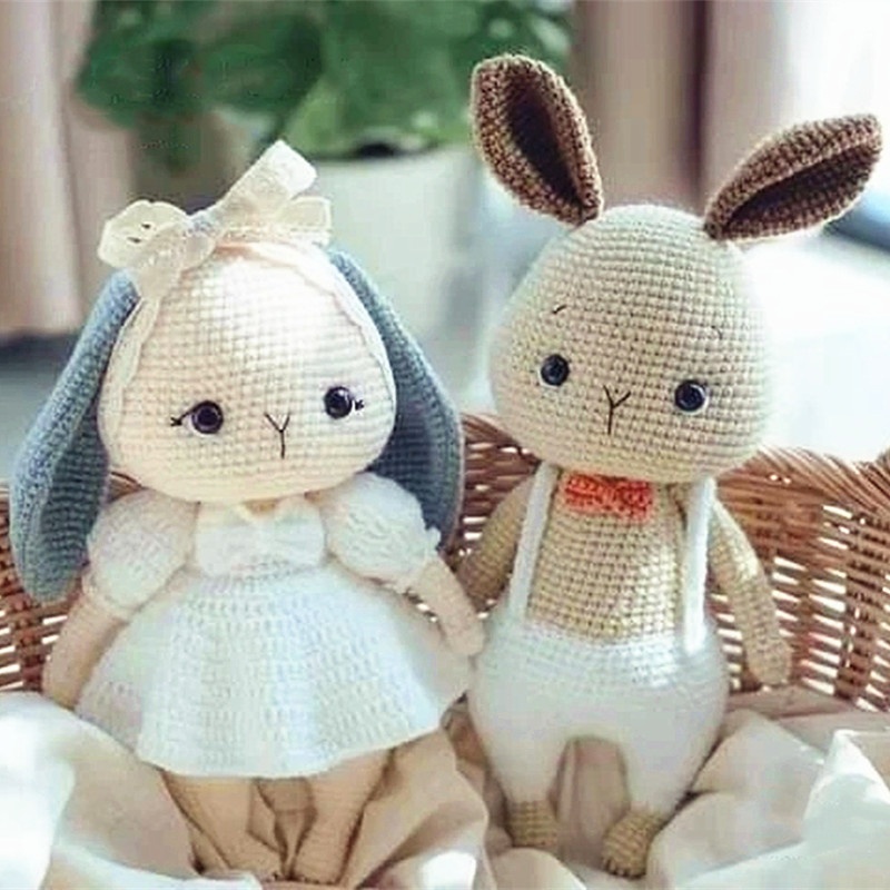 Thỏ Rabbit - DIY Gói Nguyên Liệu Móc Len - Quà Tặng Handmade Tự Làm