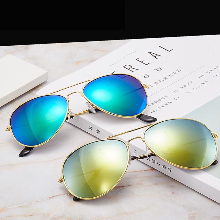 Kính Mát Gọng Vuông Kim Loại Chống Tia UV400 Thời Trang Cho Nam