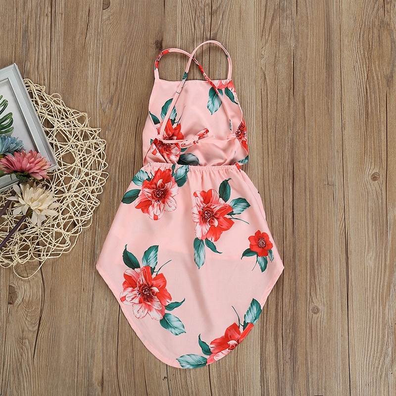 Thời Trang Bé Gái Váy Hoa Hở Lưng Bé akku