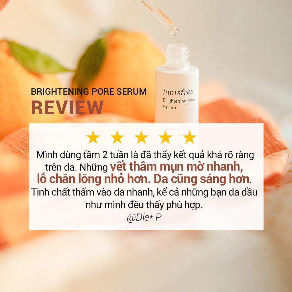 (Quà tặng) Bộ dưỡng sáng và làm mờ lỗ chân lông quýt Hallabong Innisfree Brightening Pore Set