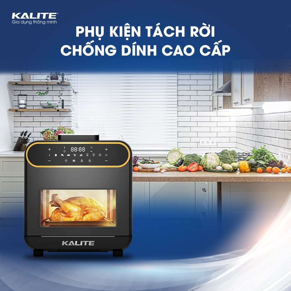 Nồi Chiên Hấp Kalite Steam Pro, 15Lit - 2620W, Hấp Chiên 2in1, Bảo Hành Chính Hãng 24 Tháng