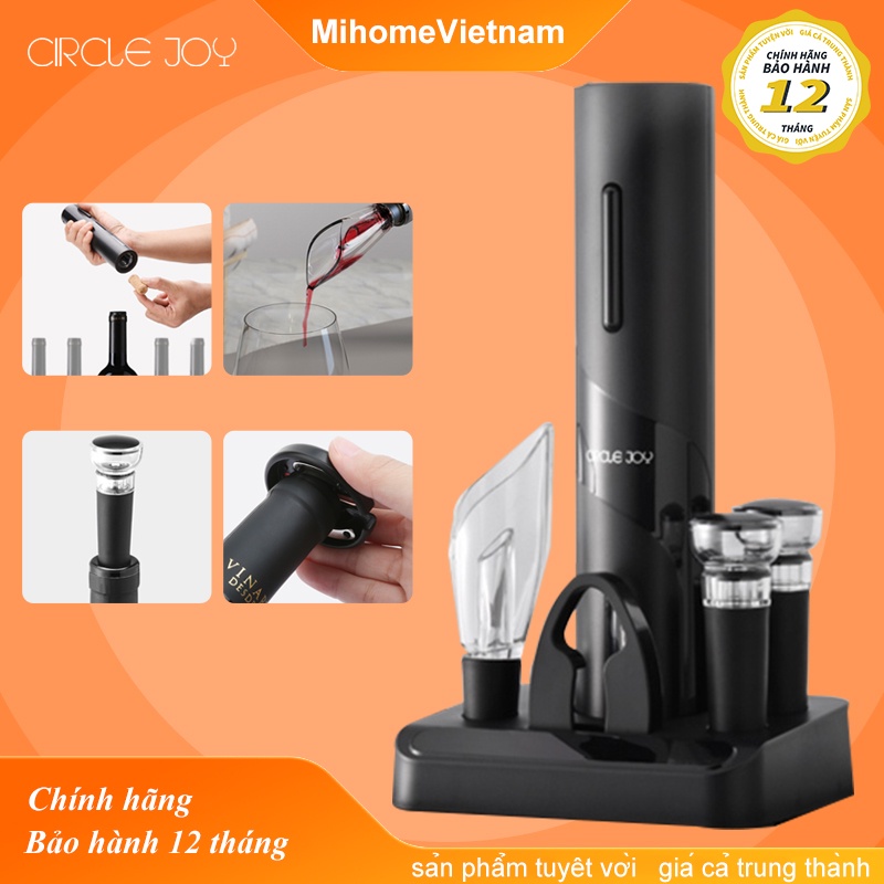 Máy vặn mở nút chai rượu vang Circle Joy CJ-TZ08 ( 5 in 1 ) cao cấp chính hãng